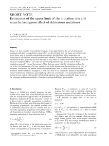 Estimation of the upper limit of the mutation rate and mean