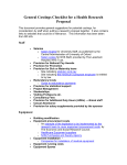 General Costings Checklist for a Health Research Proposal