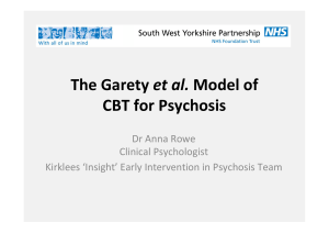 The Garety et al. Model of CBT for Psychosis