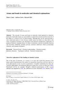 Atoms and bonds in molecules and chemical explanations