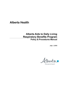 Alberta Aids to Daily Living Manual R - Respiratory
