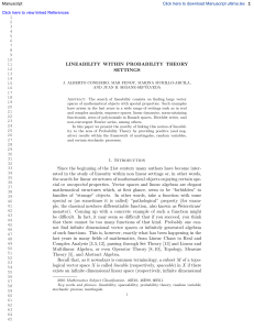 LINEABILITY WITHIN PROBABILITY THEORY SETTINGS 1