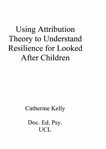 Using Attribution Theory to Understand Resilience