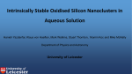 Intrinsically Stable Oxidised Silicon Nanoclusters in