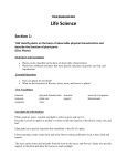 Life Science Section 1: TLW classify plants on the basis of