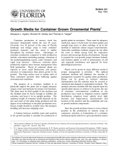 Growth Media for Container Grown Ornamental Plants