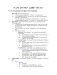 PLANT ANATOMY and PHYSIOLOGY