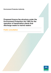 Proposed licence fee structure under the Environment Protection Act