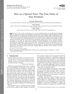 Zero as a Special Price: The True Value of Free