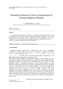 Numerical Solution of Fuzzy Polynomials by Newton