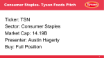 Consumer Staples- Tyson Pitch