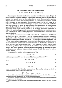 ON THE DEFINITION OF STRESS RATE1 = Dta"` (1) Since and