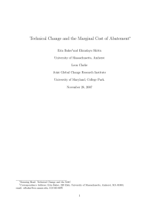 Technical Change and the Marginal Cost of Abatement∗
