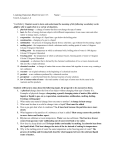 Learning Outcomes Sheet for test # 13 Name : Unit 2, Lessons 1