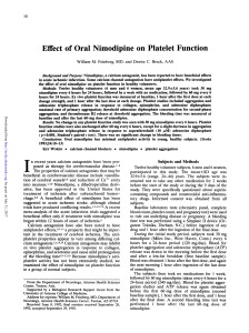 Effect of Oral Nimodipine on Platelet Function