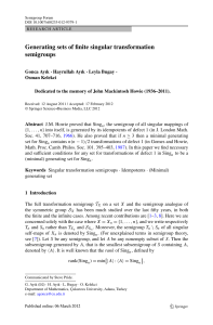 Generating sets of finite singular transformation semigroups