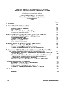 ELECTRON SPIN ECHO METHOD AS USED TO ANALYZE THE