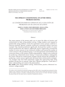 the oPerant CondItIonIng oF letter StrIng ProBlem