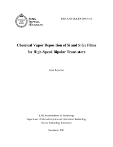 Chemical Vapor Deposition of Si and SiGe Films for High