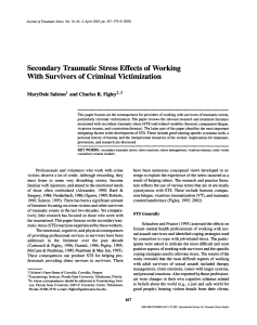 Secondary traumatic stress effects of working with survivors of