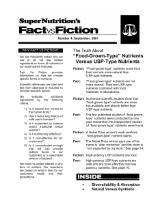 “Food-Grown-Type” Nutrients Versus USP-Type