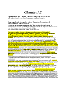 Climate Threatens TI - northwesterndebateinstitute2012