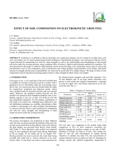 EFFECT OF SOIL COMPOSITION ON ELECTROKINETIC GROUTING