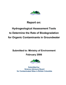 Report on: - Science Advisory Board for Contaminated Sites in