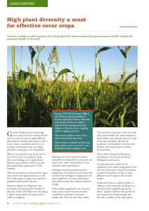 High plant diversity a must for effective cover crops