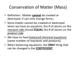 Conservation of Matter (Mass)