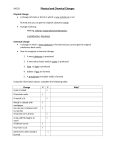 Lesson 2 – Physical and Chemical Changes Lesson