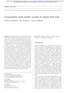 Compensation masks trophic cascades in complex food