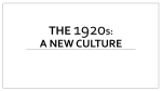 The 1920s: A New Culture