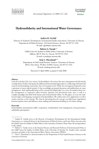 Hydrosolidarity and International Water Governance