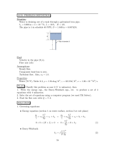 10.53: PROBLEM DEFINITION Situation: Water is draining out of a