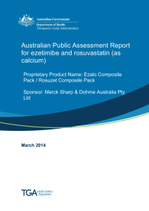 Ezetimibe and rosuvastatin - Therapeutic Goods Administration (TGA)