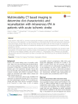 Multimodality CT based imaging to determine clot characteristics