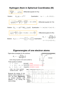 Hydrogen Atom in Spherical Coordinates (III) Eigenenergies of one