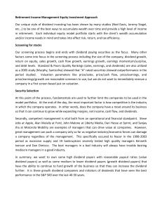 Equity Investment Approach - Retirement Income Management