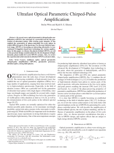 Ultrafast Optical Parametric Chirped