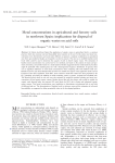Metal concentrations in agricultural and forestry soils in