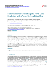 Supercapacitor Consisting of a Form Core Sandwich with Woven