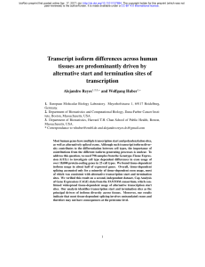 Transcript Isoform Differences Across Human Tissues Are