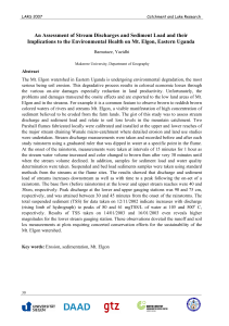 An Assessment of Stream Discharges and Sediment Load and their