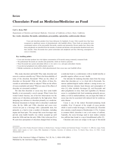 Chocolate: Food as Medicine/Medicine as Food