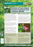 Biodiversity Infosheet Control of non