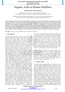 Organic Acids as Rumen Modifiers - International Journal of Science