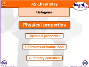 chlorine bromine iodine Halogen Reaction with Iron wool