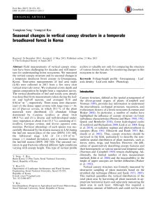 Seasonal changes in vertical canopy structure in a