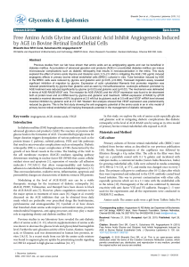 Free Amino Acids Glycine and Glutamic Acid Inhibit Angiogenesis